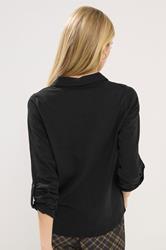 PixieGirl Petite Women's Black Rolled Sleeve Shirt | PixieGirl 3