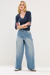 PixieGirl Petite Women's 2 PACK Navy Blue & Burgundy Red Button Henley Tops | PixieGirl 3