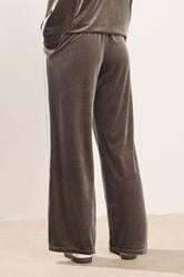  PixieGirl Petite Women's Brown Side Stripe Velvet Wide Leg Trousers | PixieGirl 4