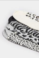 4 PACK Grey Butterfly Print Ankle Socks | Yours Clothing 4