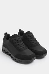 Black Chunky Runner Trainers In Extra Wide EEE Fit