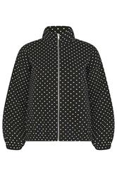 PixieGirl Petite Women's Black Polka Dot Funnel Neck Jacket | PixieGirl 5