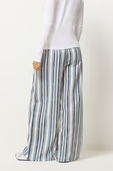 PixieGirl Petite Women's Blue Striped Wide Leg Trousers | PixieGirl 3