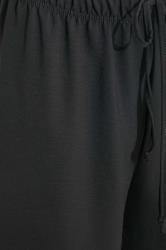 Petite Black Crepe Wide Leg Trousers | PixieGirl 5