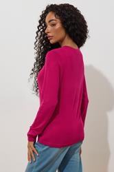 M&Co Petite Hot Pink Button Down Cardigan | M&Co 2