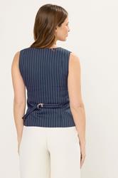 STAR Navy Blue Pinstripe Waistcoat | StarByJM 4