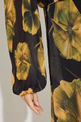 STAR Black Floral Mesh Pleated Maxi Dress | StarByJM 4