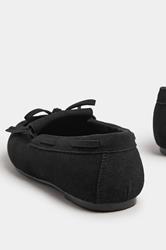 Black Faux Suede Tassel Fringe Loafers In Extra Wide EEE Fit | Yours Clothing 4