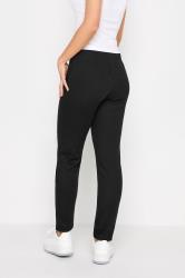 Petite Black Ribbed Slim Leg Trousers | PixieGirl 3