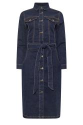 M&Co Petite Indigo Blue Denim Shirt Dress | M&Co 5