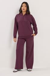 PixieGirl Petite Women's Burgundy Red 'Monte Carlo' Slogan Quarter Zip Sweatshirt | PixieGirl 2