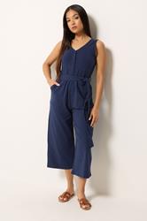 M&Co Petite Navy Blue Sleeveless Jumpsuit | M&Co 3