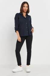 PixieGirl Petite Women's Navy Blue Rolled Sleeve Shirt | PixieGirl 2