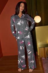 PixieGirl Petite Women's Grey Soft Touch Cocktail Pyjama Set | PixieGirl 1
