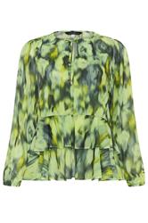 STAR Green Abstract Frill Hem Blouse | StarByJM 5