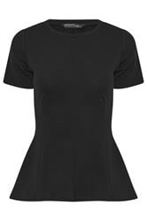 PixieGirl Petite Black Cinched Waist Top