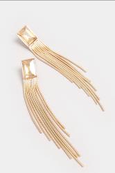 Gold Tone Tassel Earrings | Yours Clothing 3
