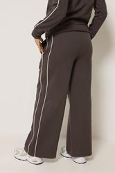 PixieGirl Petite Women's Chocolate Brown Contrast Jogger | PixieGirl 2