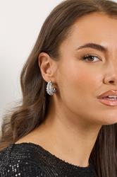 3 PACK Silver Tone Diamante Polished Hoop Earring Set | Yours Clothing 2