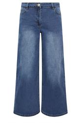 PixieGirl Petite Women's Dark Blue Palazzo Wide Leg Jeans | PixieGirl  5
