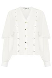 STAR Ivory White Eyelet Cape Blouse | StarByJM 6