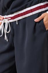 PixieGirl Petite Women's Navy Blue Contrast Waist Trousers | PixieGirl 4