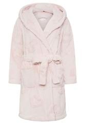 PixieGirl Petite Women's Pink Heart Embossed Short Hooded Dressing Gown | PixieGirl 5
