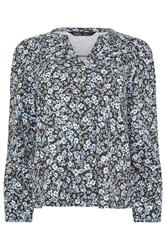M&Co Petite Blue Floral Cotton Long Sleeve Top | M&Co 5