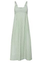 PixieGirl Green Striped Cotton Midi Slip Dress | PixieGirl 5