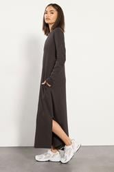 PixieGirl Petite Women's Chocolate Brown T-Shirt Maxi Dress | PixieGirl 1