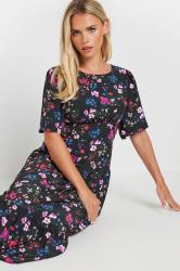 M&Co Petite Black Floral Print Flutter Sleeve Dress | M&Co 4