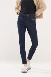 PixieGirl Petite Women's Dark Blue Stretch Zip Pocket Skinny Jeans | PixieGirl 2