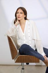 STAR Ivory White Eyelet Cape Blouse | StarByJM 1