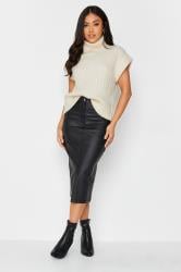 PixieGirl Ivory White Ribbed Roll Neck Knitted Top | PixieGirl 3