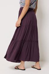 M&Co Petite Berry Purple Crinkle Maxi Skirt | M&Co 2