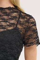 PixieGirl Petite Women's Black Lace Short Sleeve Dress | PixieGirl 4
