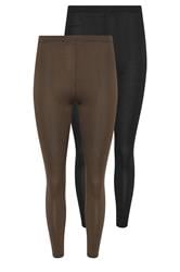 PixieGirl Petite 2 PACK Women's Chocolate Brown & Black Leggings | PixieGirl 1
