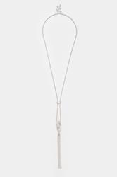 Silver Tone Diamante Link Long Necklace | Yours Clothing 2