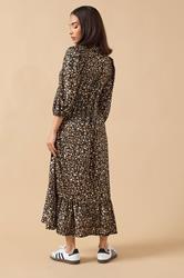 PixieGirl Petite Women's Brown Animal Collar Maxi Dress | PixieGirl 3