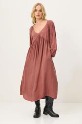 PixieGirl Petite Women's Pink Woven Tie Back Smock Dress | PixieGirl 1