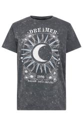 PixieGirl Petite Womens Charcoal Grey 'Dreamer' Slogan T-Shirt | PixieGirl 5