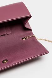 Burgundy Red Faux Leather Chevron Clutch Bag | Yours Clothing 4