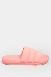 YOURS Pink Padded Sliders In Wide E Fit | Yours Clothing 3