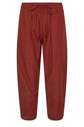 PixieGirl Petite Brick Red Linen Barrel Trousers