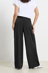 PixieGirl Petite Women's Black Wrap Pleated Wide Leg Trousers | PixieGirl  3