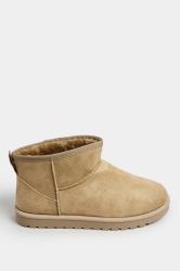 Natural Brown Faux Fur Lining Ankle Boots In Extra Wide EEE Fit | Yours Clothing 3