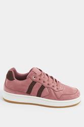 Pink & Brown Padded Lace Up Trainers In Wide E Fit | YoursClothing 4