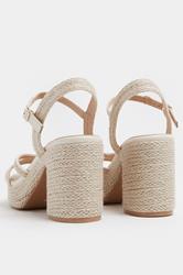 Natural Brown Rope Heel Sandals In Wide E Fit | Yours Clothing 4