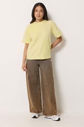 PixieGirl Petite Women's Lemon Yellow Paisley Cotton T-Shirt | PixieGirl 1