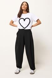 PixieGirl Petite Women's Black Scuba Barrel Trousers | PixieGirl 3
